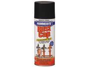 Masterchem 42235 12 Oz Hammerite Smooth Flat Black Rust Cap Enamel Spray Paint Pack of 6