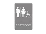 US Stamp 4811 ADA Restroom Sign Wheelchair Accessible Tactile Symbol Molded Plastic 6 x 9