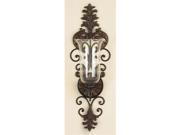 Benzara 91512 31 in. H Metal Glass Candle Sconce