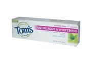 Toms Of Maine 0779470 Antiplaque and Whitening Toothpaste Spearmint Gel 4.7 oz