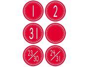 Teacher Created Resources 5214 Crazy Circles Calendar Days Red and White