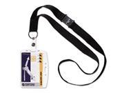 Durable 826819 Shell Style ID Card Holder Vertical Horizontal With Necklace Clear 10 Pack