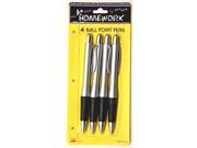 Bulk Buys Retractable ball point pens 4 pack Case of 48