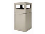 Commercial Zone Products 73290299 42 gallon Square Waste container with Dome Lid Beige