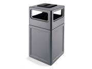 Commercial Zone Products 73300399 42 gallon Square Waste Container with Ashtray Dome Lid Gray