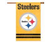 Party Animal Steelers Gold Applique Banner Flag 44 x 28 Heavyweight Weather Resistant Embroidered Hang Tab Applique Double sided Nylon