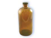 American Educational 7 408 4 DZ Amber Bottles Boston Round 8 Ounce 28 400 with Cap
