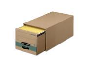 Bankers Box FEL1231101 Super Stor Drawer Steel Plus Storage Box Letter Kraft Green 6 Carton