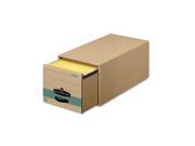 Bankers Box FEL1231201 Super Stor Drawer Steel Plus Storage Box Legal Kraft Green 6 Carton