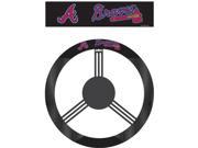 Fremont Die 68515 Poly-suede Steering Wheel Cover - Atlanta Braves