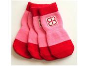 Petego TCS M RP 1 Set 4 Pieces of Pet Socks Medium in Red Pink