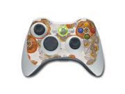 DecalGirl X360CS ORNGRYFLWR DecalGirl Xbox 360 Controller Skin Orange and Grey Flowers
