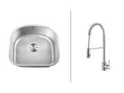 Ruvati RVC2476 Stainless Steel Kitchen Sink and Chrome Faucet Set
