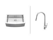 Ruvati RVC2422 Stainless Steel Kitchen Sink and Chrome Faucet Set