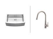 Ruvati RVC2423 Stainless Steel Kitchen Sink and Stainless Steel Faucet Set