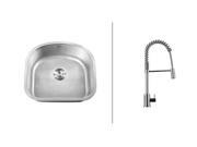 Ruvati RVC2471 Stainless Steel Kitchen Sink and Chrome Faucet Set