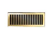 Brass Elegans Solid Cast Brass Contemporary 4in. X 12in. Floor Register in Polished Brass Finish 116E PB
