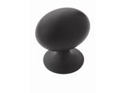 Oval Metal Knob Flat Black Set of 10