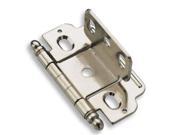 Amerock PK3180TB14 Full Inset Hinge with Partial Wrap and .75 in. Door Thickness Ball Tip Nickel