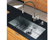 Vigo Industries VG15247 All in One 30 inch Undermount Stainless Steel Kitchen Sink and Faucet Set Stainless Steel