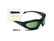 Body Specs BSG 3 BLACK.13 Black Frame Goggles Sunglasses with Smoke Green Lens