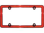 Cruiser Accessories 30436 Red Reflector II License Plate Frame Chrome With Red