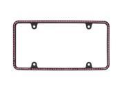 Cruiser Accessories 18156 Diamondesque License Plate Frame Matte Black With Pink