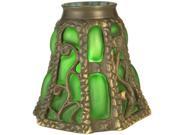 Meyda 22132 Victorian Floral Art Glass Gothic Ivy Lantern Shade