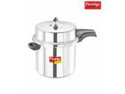 Prestige PRDAPC12 Medium Deluxe Plus New Flat Base Aluminum Pressure Cooker for Gas and Induction Stove Silver 12 Litres
