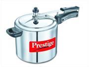 Prestige PRNPC5 Medium Nakshatra Plus Flat Base Aluminum Pressure Cooker for Gas and Induction Stove Silver 5 Litres