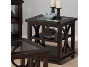 Jofran 966 3 End Table with 2 Shelves and Tempered Beveled Edge Glass Insert