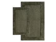 Chesapeake 38243 2 Piece Naples Bath Rug Set 21 in. x 34 in. 24 in. x 40 in. Peridot color