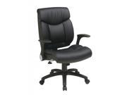 Office Star FL89675 U6 Faux Leather Managers Chair with Flip Arms Black