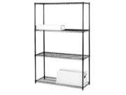 Lorell LLR70060 Starter Shelving Unit 4 Shelves 4 Posts 36in.x18in.x72in. Black