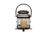 Woodland Import 34699 Unique Metal Glass Lantern with Lettered Inscriptions