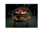Stone River Gear SRG1FP FLAG Stars Stripes Combo Firepit Grill