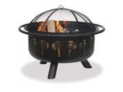 Import WAD850SP Oil Rubbed Bronze Fire Bowl with Palm Tree Design