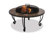 Import WAD820SP Slate Top Fire Bowl with Copper Accents