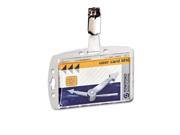 Durable 800519 Shell Style ID Card Holder Vertical Horizontal With Clip Clear 25 Per Pack