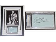 Real Deal Memorabilia WChamberlain3x5 1F Wilt Chamberlain Autographed index card Custom Framed with the Kansas Jayhawks 8x10 Photo PSA DNA Authenticity De