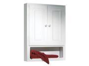 Design House 531319 Concord White Gloss Wall Bathroom Cabinet with 2 Doors and 1 Shelf 21 x 7 x 30 in.