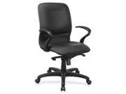 Lorell LLR84580 Executive Mid Back Chair 27 in. x 28 in. x 42 in. Black Leather