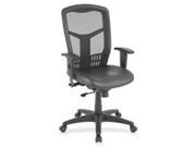 Lorell LLR86207 Executive Chair Side Synchr 28 in. x 28 in. x 45 in. Black Leather