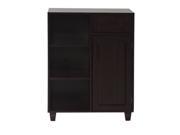 Elegant Home Fashions 7718 Catalina Floor Cabinet With One Door One Drawer And Three Shelves Dark Espresso