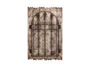 Benzara 34861 Rustic Style Wooden and Metal Wall Decor with Intricate Detailing