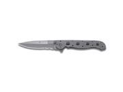 Columbia River Knives CR M16 13TC M16 Titanium 3.5 in. Point Combo Serrated Blade Auto Lawks Silver Clampack