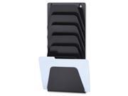Officemate OIC21505 Wall File Holder 7 Pkts 9.5 in. x 2.88 in. x 22.38 in. Black