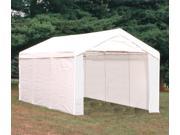 ShelterLogic 23532 10 ft. 20 ft. Canopy 1 .38 in. 8 Leg Frame White Cover Enclosure Extension Kits