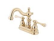 Kingston Brass KB1602BL Two Handle 4 in. Centerset Lavatory Faucet with Retail Pop up