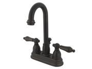 Kingston Brass KB3615AL Two Handle 4 in. Centerset Lavatory Faucet with Retail Pop up
